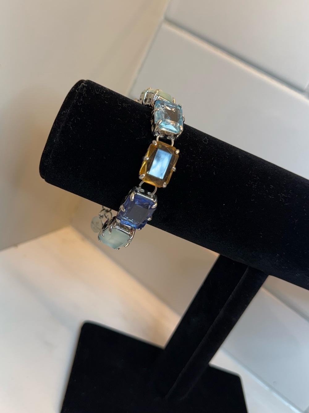 R.J. Graziano Statement Bracelet Multi Stone Gold Tone - Picture 11 of 15